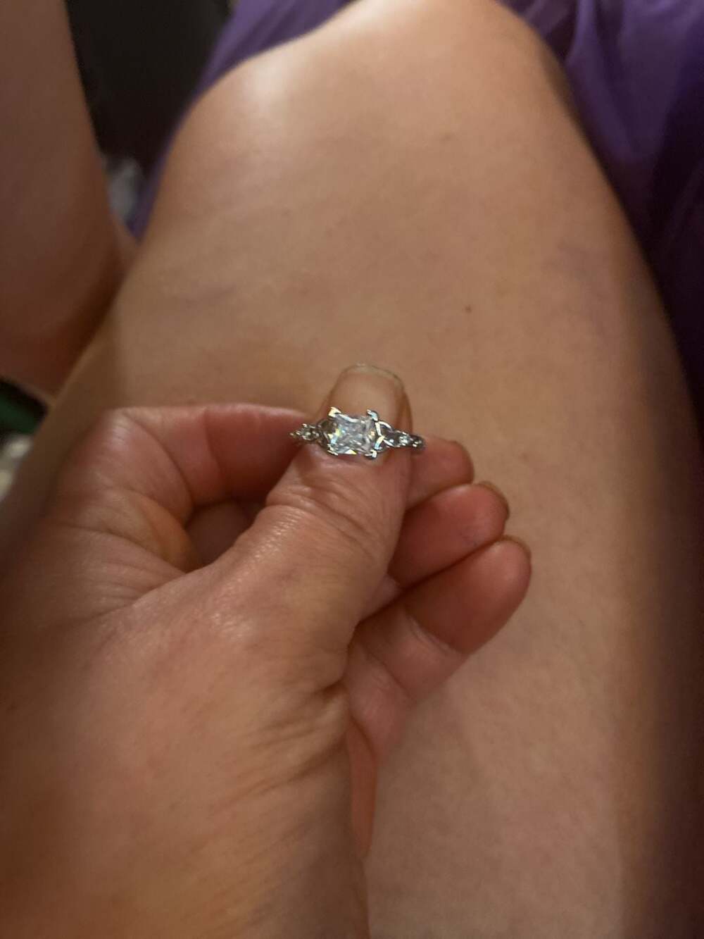 Princess Cut Cubic Zirconia Solitaire Engagement Ring (R125)